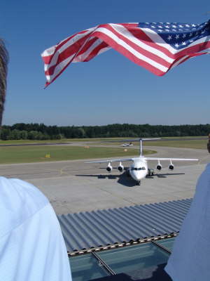 Ankunft in Friedrichshafen Airport 