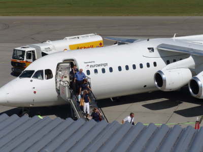Ankunft in Friedrichshafen Airport 