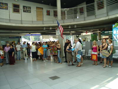 Ankunft in Friedrichshafen Airport 